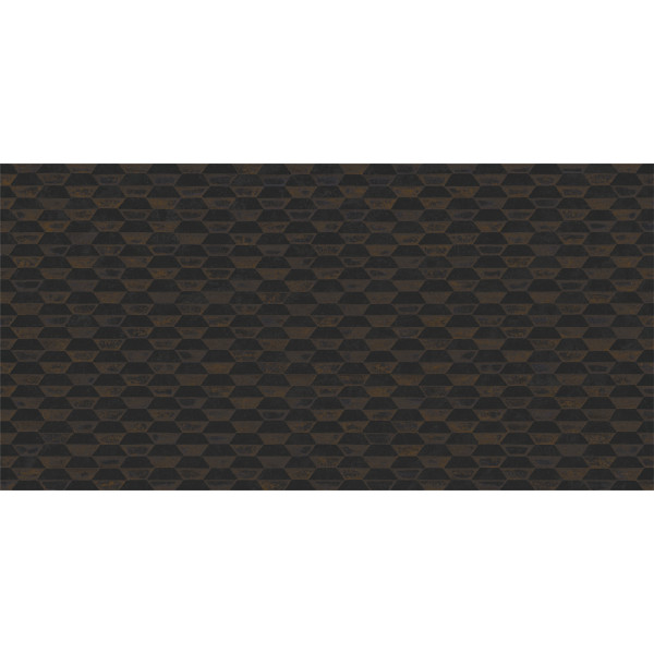 Керамогранит 49,75X99,55 STEEL BLACK STAMPING NATURAL