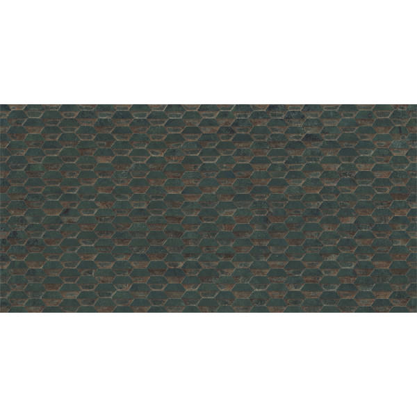 Керамогранит 49,75X99,55 STEEL GREEN STAMPING NATURAL