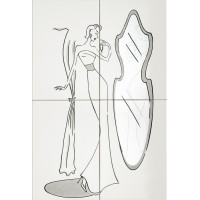 Керамический  панно York Composizione 4 pz Donna 50x74